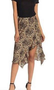 Code x Mode Ruffle Midi Skirt with leopard print