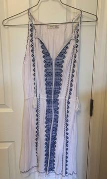 Linen Embroidered Tank Dress