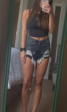 Black Denim Shorts