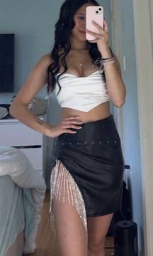 Black leather skirt