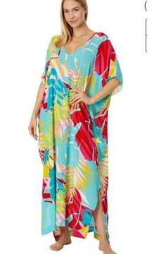 N by Natori Multicolored Bora Bora Crinkle Caftan Size Large