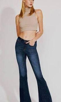 KanCan USA KanCan Celestine Mid Rise Flare Flared Jeans Dark Wash Stretch womens  9 28