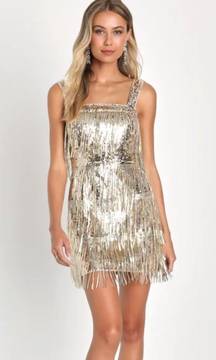 Gold Fringe Dress