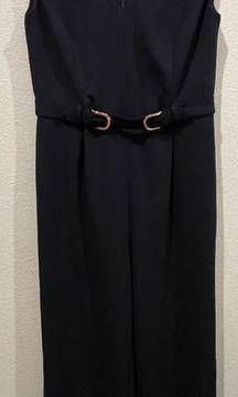 IVANKA TRUMP Sleeveless Navy Blue Zip Back Jumpsuit