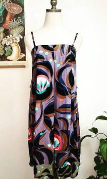 Tracy Reese Abstract Print Silk Knee Length Bubble Dress size 2 XS