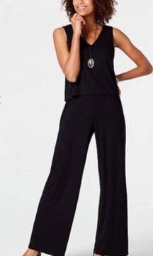 J.Jill Jumpsuit Smocked Back Black Plus Size 1X New w/Tag MSRP $149.00