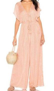 NWT Sundress sequin jumpsuit Roma tan sz XS S