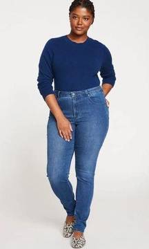 Universal Standard Siene Mid Rise Skinny Jeans Size 8 True Blue Wash Denim