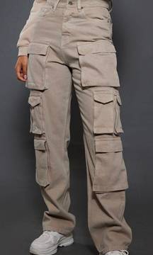 Straight Leg Cargo Pants High Waisted 