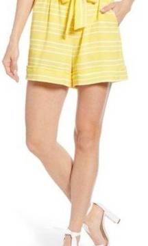 Gibson Yellow Paperbag Shorts Ruffle Ivy Tie Waist