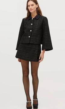 NWT Hill House Tatiana Tweed Black Skirt Size S