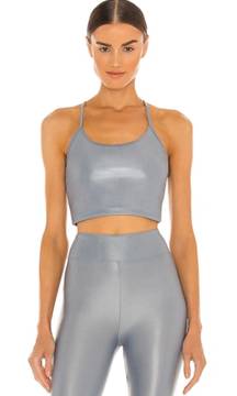 Activewear Leah Infinity sports bra crop top in heather grey size S small