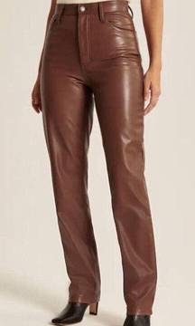 Abercrombie 90s Curve Love High Rise Leather Pant 