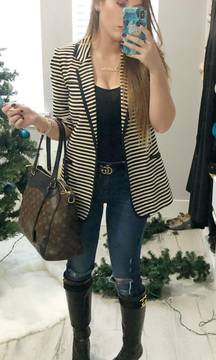 Striped Long Length Blazer