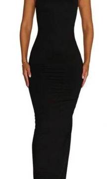 NWOT Naked Wardrobe Care Crewneck Sleeveless Solid Black Maxi Dress SZ XS