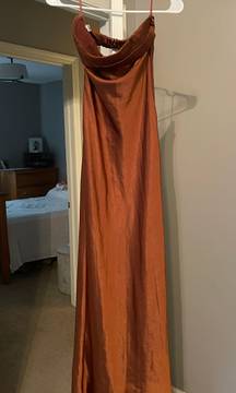 Burnt Orange Silk Dress 