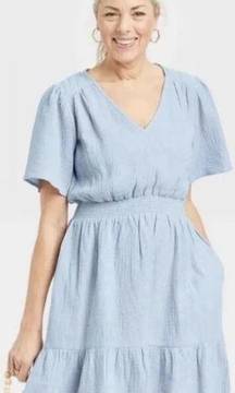 Flutter Short Sleeve Gauze Dress