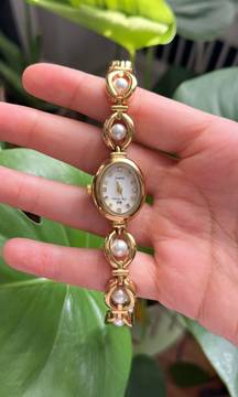 Gold And Pearl Vintage Style Watch