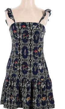 Women's Dainty Floral Tile Print Flutter Sleeve Mini Dress -