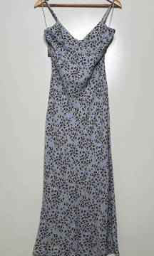 NWT Blue Leopard Print Wild Thing Bias Midi Dress Size Small