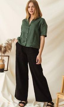 Anne Taylor LOFT Linen Julie Curvy Classic Trouser | Black | NWT