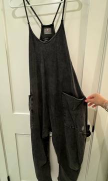 Free People Hot Shot Onesie XS Washed Black - Like New