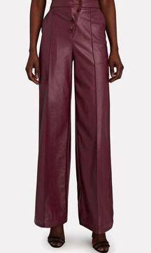 Jonathan Simkhai NWT Lynda Vegan Leather Straight Leg Pants in Mulberry Size 2