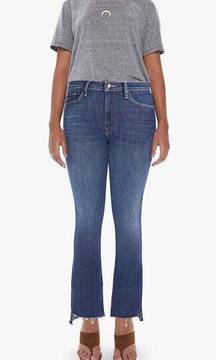 Mother Denim The Insider Crop Step Fray In Girl Crush Blue Jeans Size 29
