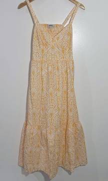 NWT Loft Eyelet Open Back Maxi Dress Yellow/ White Size 8 Petite