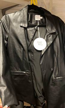 Faux Leather Blazer