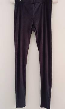 Black Faux Suede Buttery Soft Stretchy Leggings Size M