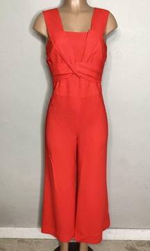 New. Lewit red cropped wide legged jumpsuit. With twisted detail. Size 4/6