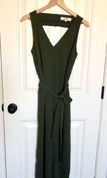 Green Waist Tie Peaches Jumpsuit - size S