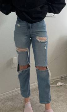 Vintage Straight Ripped Jeans