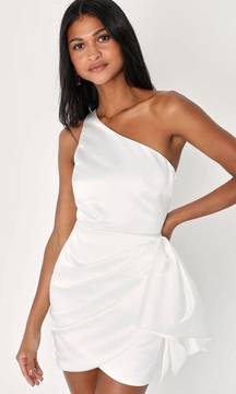 Lulus White Satin Mini Dress