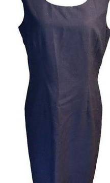 Vintage Oleg Cassini Sleeveless Sheath Navy Blue Dress