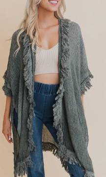 Sun Bleached Kimono With Fringe 