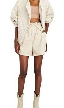 ALC Faux Vegan Leather Ryder Off White Shorts Sz L