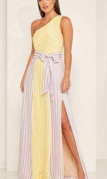 Foxiedox Kinsley Maxi One Shoulder Dress in Lavender Lemonade