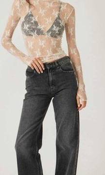 Tinsley Baggy High Rise Jeans Washed Black