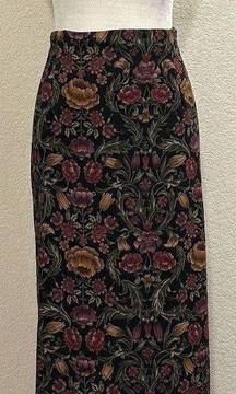 Briggs Vintage 90s Floral Maxi Slit Skirt 