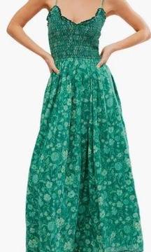 Free People Sweet Nothings Green Floral Print Maxi Dress