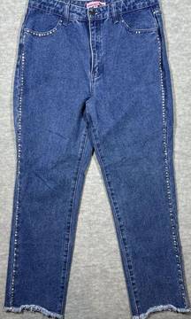 Dolls Kill x Bratz Women’s Jeans XL Embellished Rhinestones Fray Edge Y2K