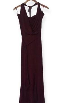 Shape FX burgundy halter maxi dress