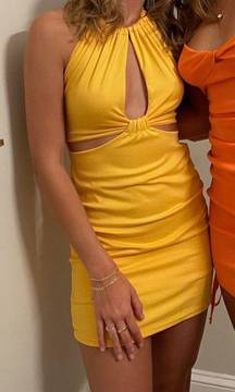 Yellow Orange Mini Dress