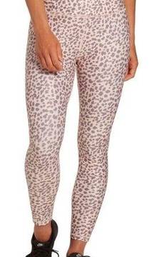 CALIA Womens 7/8 Leggings Peach Pink Leopard Essential High Rise Medium