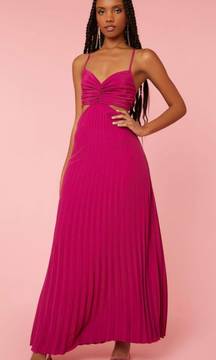 Pleated Cutout Maxi Dress