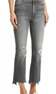 Mother Denim Women's The Hustler Crop Step Chew Scene of Crime Black Grey 26