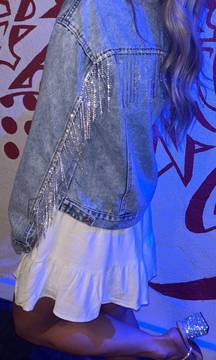 Sequin Fringe Denim Jacket