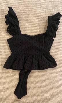 Francesca’s Black Ruffle Top